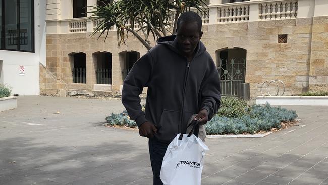 Akouete Sevi Peter Gbekou, 57, leaves court on January 23. Picture: Madeline Crittenden.