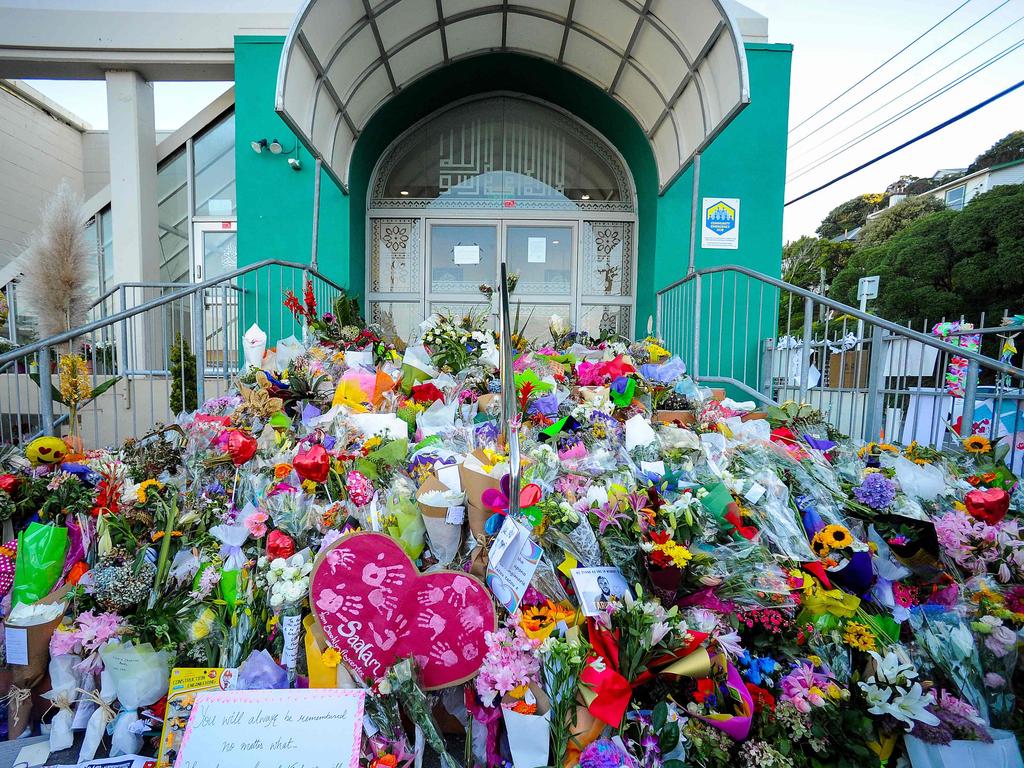 Touching tributes. The first burials for victims of the Christchurch massacre will be held today. Picture: AFP 