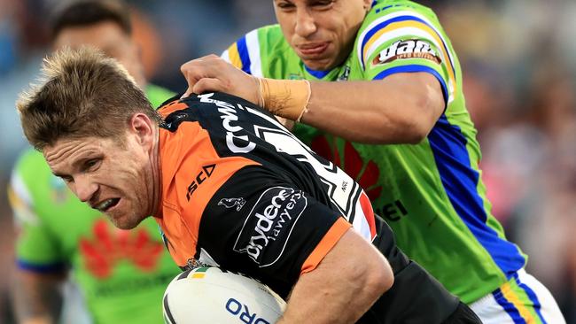 The Tigers suffered injuries to Chris Lawrence and Mahe Fonua. Photo by Mark Evans/Getty Images.