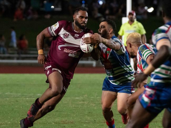 Yarrabah Seahawks won the 2021 premiership. Dale Ambrym scored a try for the Seahawks in their win against Innisfail. Picture: Emily Barker