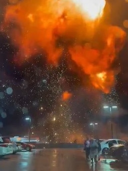 Footage shows a large fireball erupting into the sky. Picture: X@inaya_bisma