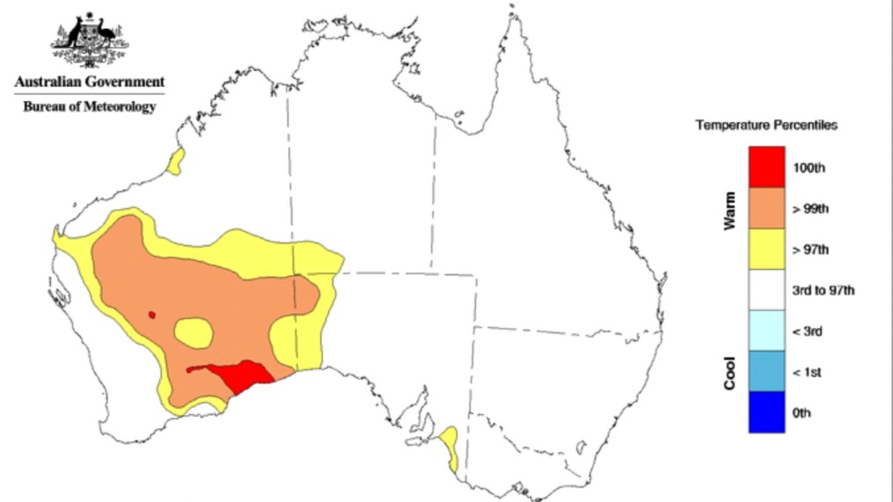 Sweltering temperatures are set continue in large parts of WA. Picture: BOM