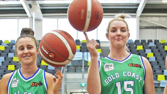 Gold Coast Rollers players Jaze Morris, Lauren Mansfield, Casey Samuels and Levi Frankland. Picture: Tertius Pickard