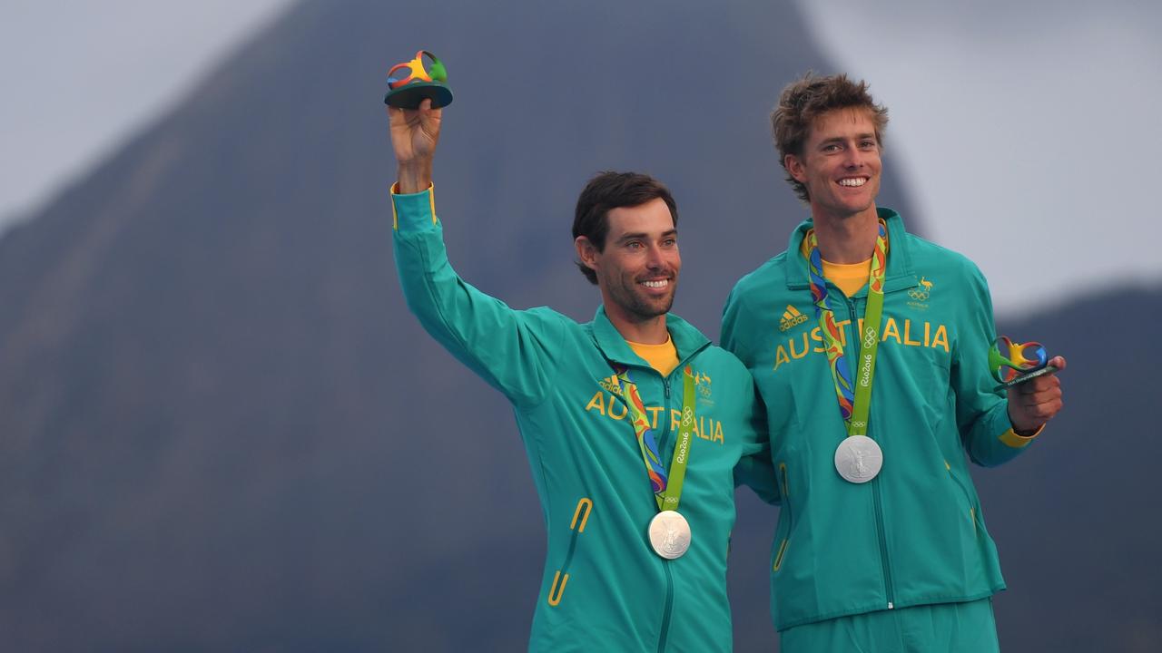 Mat Belcher and Will Ryan with their silver medal from Rio.