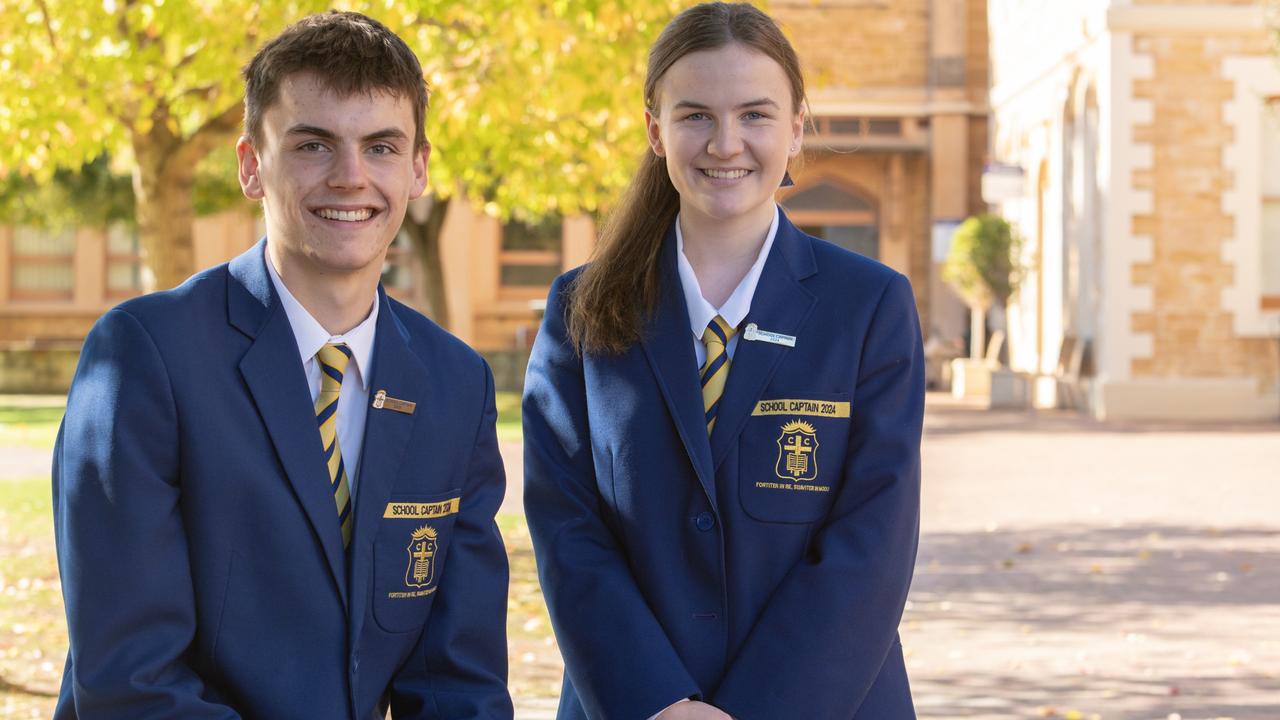 Concordia College captains Georgina Archibald and Hayden Shrowder.