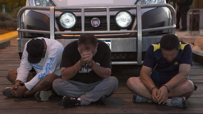 Three of the people arrested during the raids. Picture: Supplied