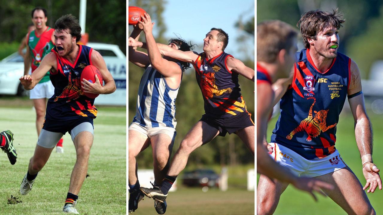 Noosa players Ryley Buntain, Mark Vagg and Robert Copeland in action. Pictures: Geoff Potter, Chris McCormack and John McCutcheon.