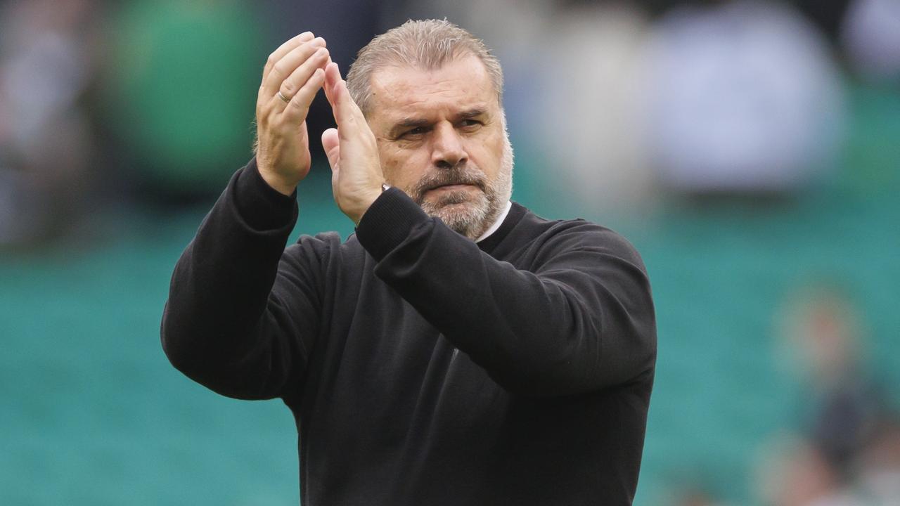 GLASGOW, SCOTLAND - JULY 31: Ange Postecoglou Celtics manager applauds the fans at the end of the Cinch Scottish Premiership match between Celtic FC and Aberdeen FC at Celtic Park on July 31, 2022 in Glasgow, United Kingdom. (Photo by Steve Welsh/Getty Images)