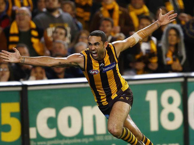 Shaun Burgoyne kicked the big one in the 2013 classic. Picture: Michael Klein.