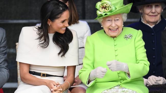 Meghan recalled her first meeting with the late Monarch being sprung on her at the last minute. Picture: Jeff J Mitchell/Getty Images.