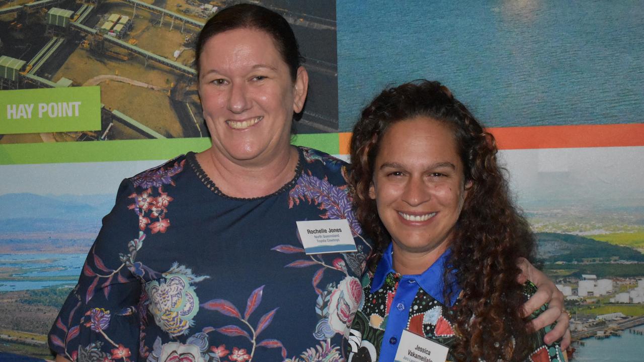 NRL Cowboys House general manager Rochelle Jones and Jessica Vakameilalo of Juru Land Management at the Reconciliation in Action event at Grand View Hotel, Bowen. Picture: Kirra Grimes.