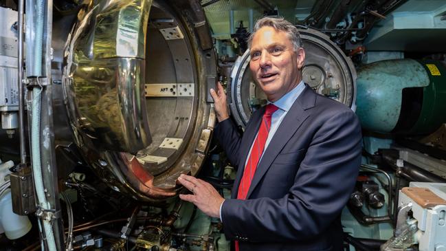 Defence Minister Richard Marles MP on board a US Navy submarine.