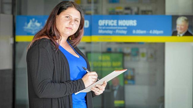 Angela Fredericks visited the office of Ken O'Dowd, member for Flynn on a weekend to show her solidarity for a Biloela family set to be deported. Picture: Matt Taylor GLA230618BILO