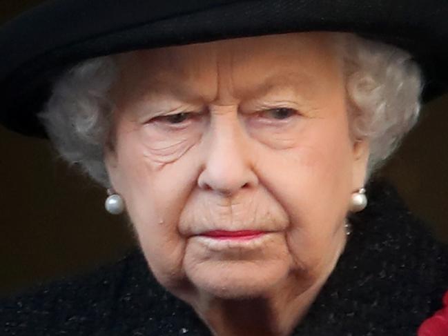 LONDON, ENGLAND - NOVEMBER 10: A single tear on the cheek of Queen Elizabeth II as she attends the annual Remembrance Sunday memorial at The Cenotaph on November 10, 2019 in London, England.  (Photo by Chris Jackson/Getty Images)