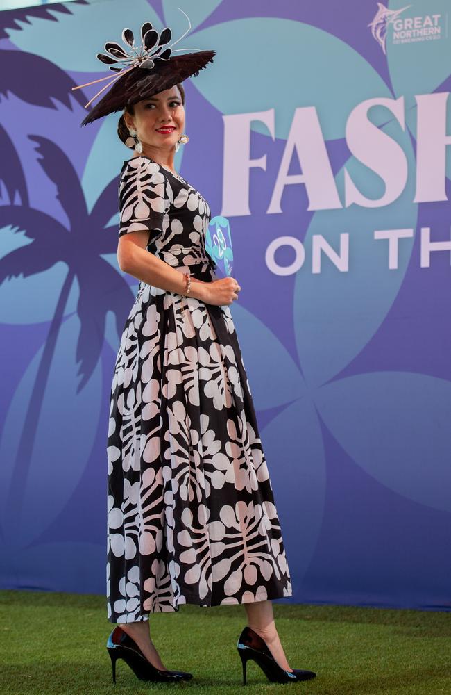 Anggie Wibowo at the Fashions of 2024 Darwin Cup Carnival Derby Day. Picture: Pema Tamang Pakhrin