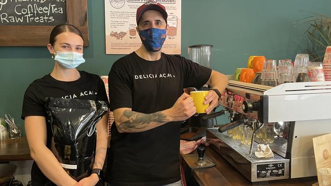 Delicia Gawler barista Makayla Cramwell and owner/manager Daniel Gregorace. Picture: Amy Maynard