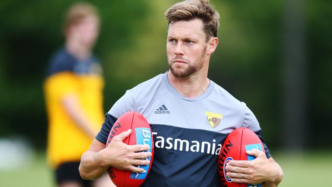 Sam Mitchell is committed to Hawthorn after being linked with the Carlton and North Melbourne roles. Picture: Michael Dodge/Getty Images.