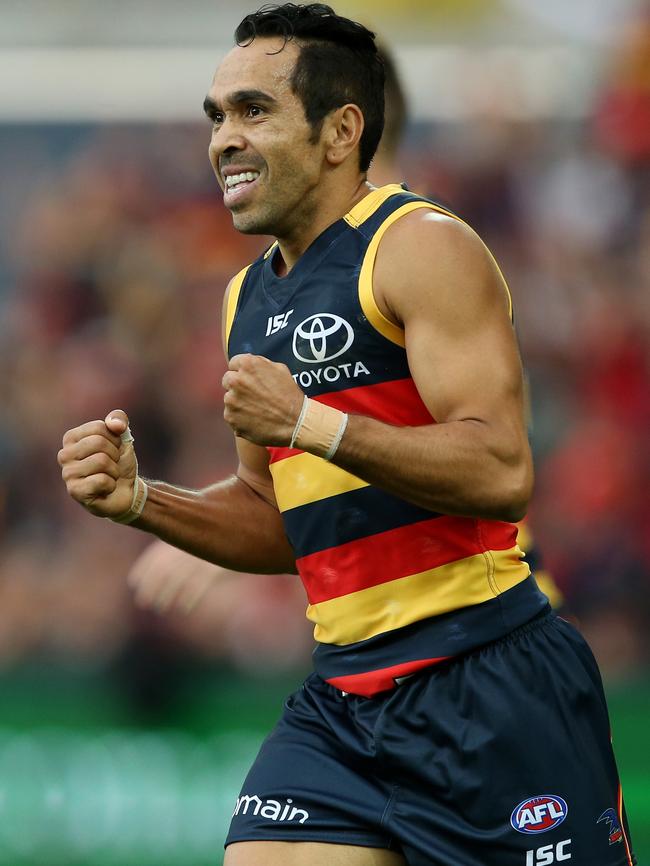 Adealide’s Eddie Betts will need to bring plenty of his trademark forward pressure on Saturday. Picture: Getty Images