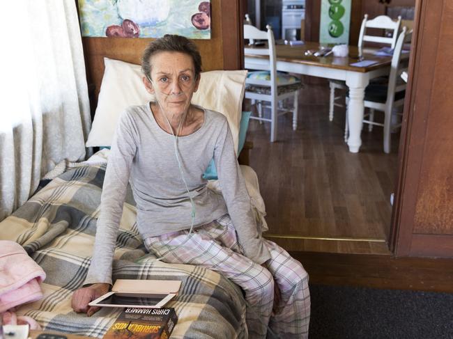 Kylie Kilroy, who suffers a terminal illness, was moved out of her Toowoomba aged care home after she complained on social media about the conditions. Picture: Kevin Farmer