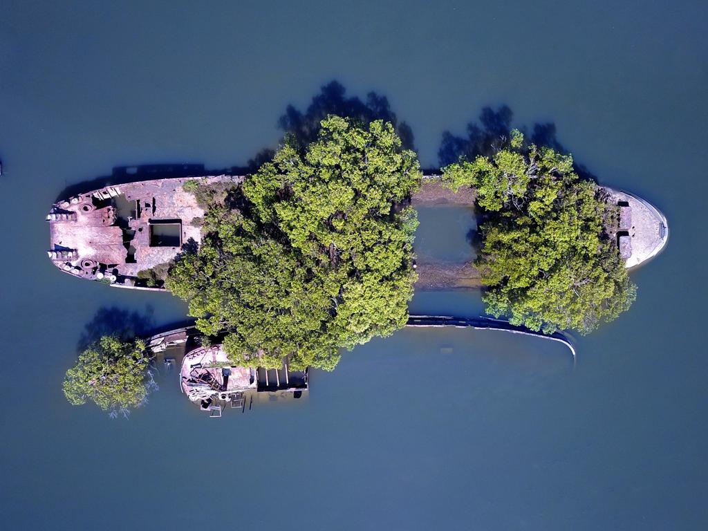 Shipwrecks in Homebush Bay. Picture: Toby Zerna