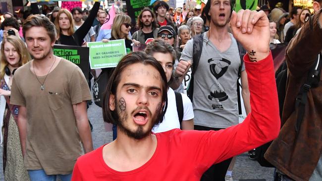 Eric Herbert in Brisbane’s CBD yesterday. Picture: Darren England/AAP