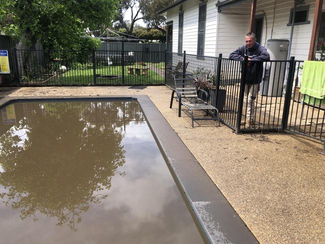 Wayne Cody is not looking forward to fixing the swimming pool in his Rochester backyard. Picture: Julieanne Strachan