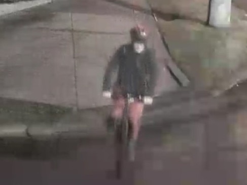 Victoria Police believe this person could help with their inquiries into anti-Semitic graffiti at Mount Scopus Memorial College. Picture: Victoria Police