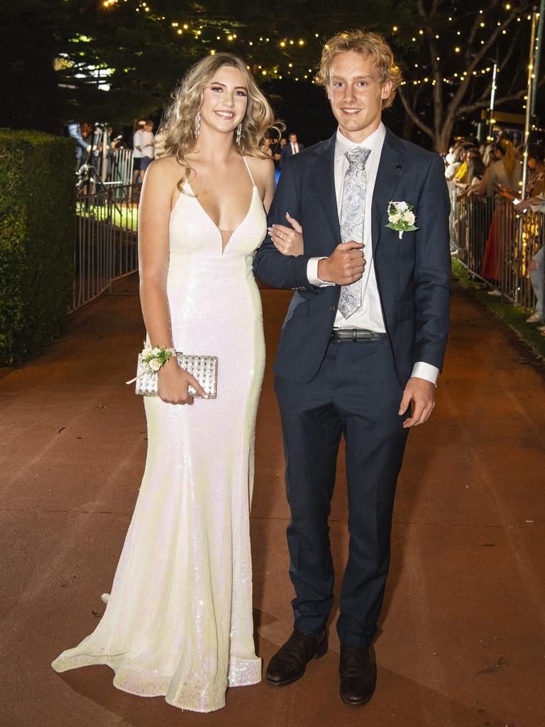 Oscar Reynolds and partner Savannah Porter at St Mary's College formal at Picnic Point, Friday, March 24, 2023. Picture: Kevin Farmer