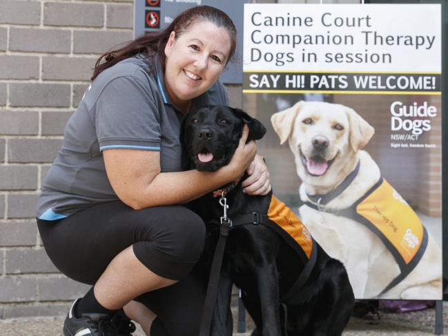 Fiona Lamont and China at Sutherland Court, where she helps parties, witnesses and others involved in court proceedings by minimising stress and anxiety. Picture: Tim Pascoe