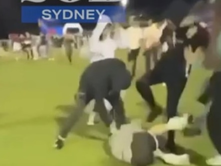 Footage captured a number of people kicking the person. Picture: 2GB