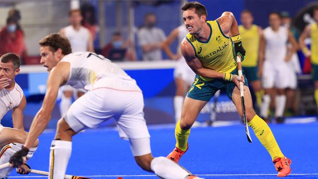 Jeremy Hayward in action during the gold medal match game between Australia and Belgium at the 2020 Tokyo Olympics. Picture: Adam Head