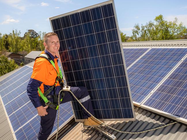 The Smyth family have a solar system on their house in Benalla. Picture: Jason Edwards