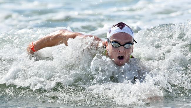 Zach Morris from Northcliffe in action in the open ironman semi final. Picture: SLSA