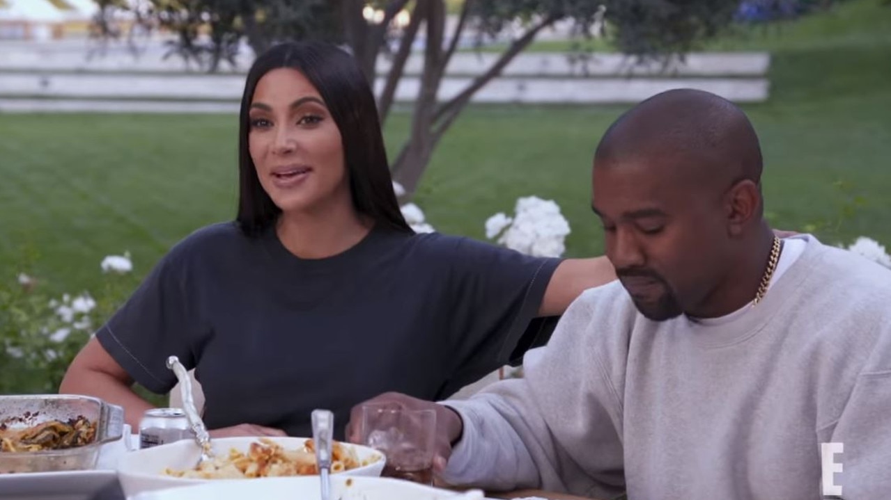 Kim and Kanye in Keeping up with the Kardashians – the rapper made frequent cameos in the series.