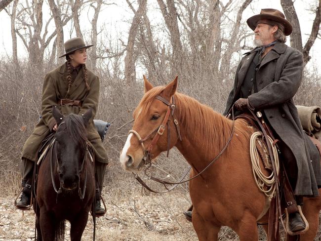 Hailee Steinfeld and Jeff Bridges in <i>True Grit</i>.