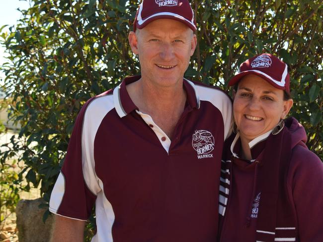 Eastern Suburbs president Darren Hart with wife and club secretary Kylie Hart.