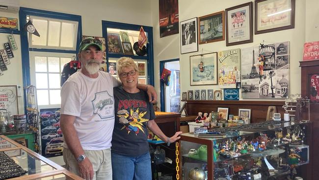 Rob and Karen Skirde are the owners of Millaa Millaa business Checkered Past Vintage and Collectables. Picture: Supplied