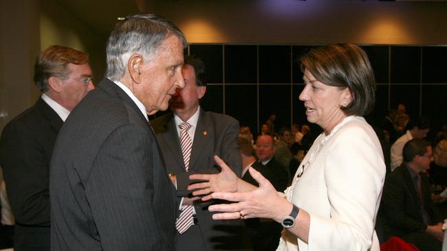 Premier Anna Bligh and Mayor Ron Clarke on the day of the announcement.