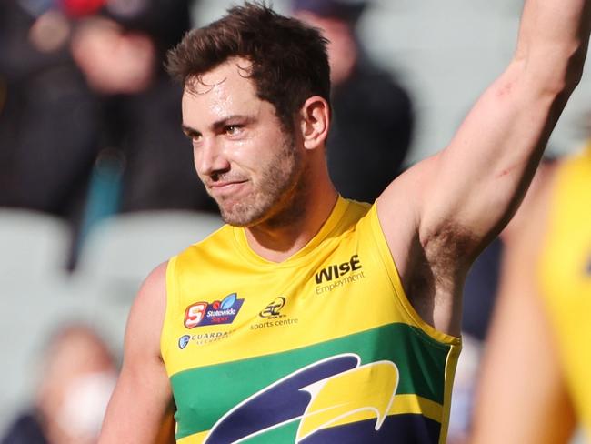 Daniel Menzel playing in the SANFL. Picture: David Mariuz.