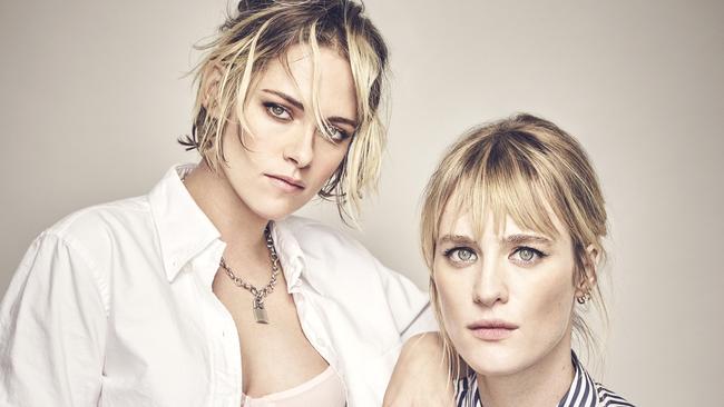 Kristen Stewart and Mackenzie Davis star in the first major studio backed gay rom-com, Happiest Season. Picture: Art Streiber