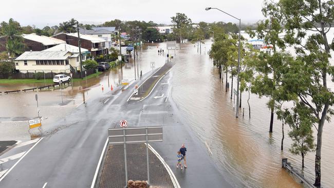 Bradman Ave remains closed as residents prepare for more rain and heavy flooding to hit the Sunshine Coast. Picture: Patrick Woods.