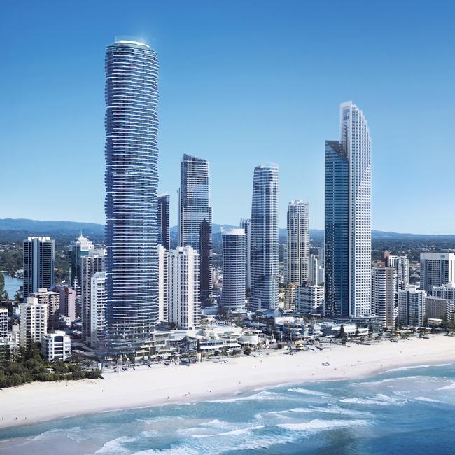 Forise Holdings' $1.2 billion Spirit tower will rise 300 metres above the Gold Coast when it's completed, making it Australia's third tallest residential tower. Supplied