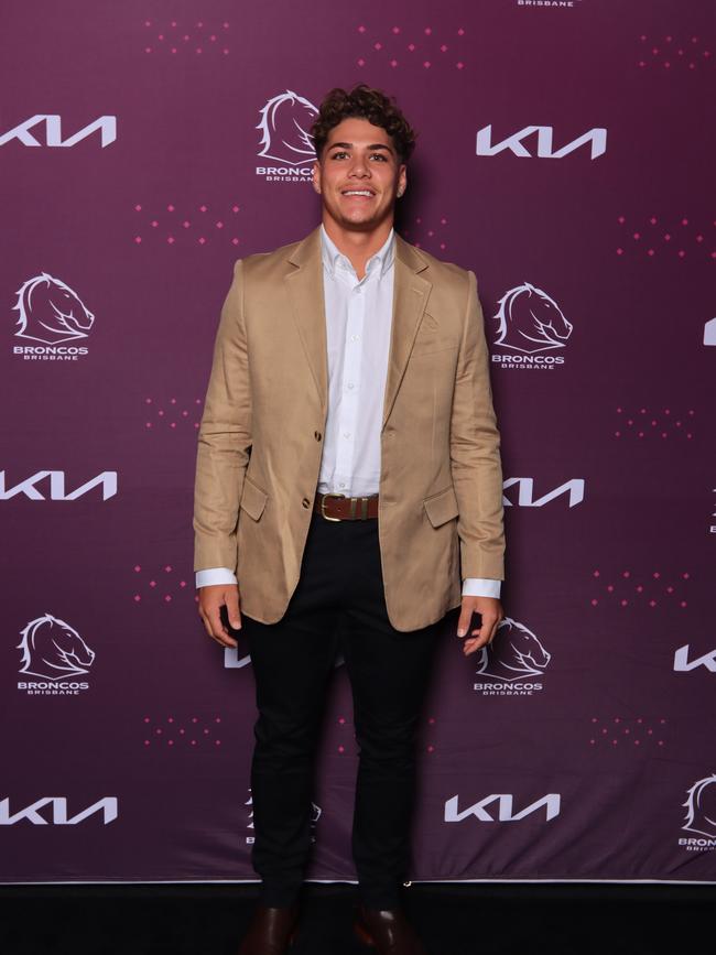 Reece Walsh at the Brisbane Broncos’ season launch at Water’s Edge, Hamilton. Picture: David Clark