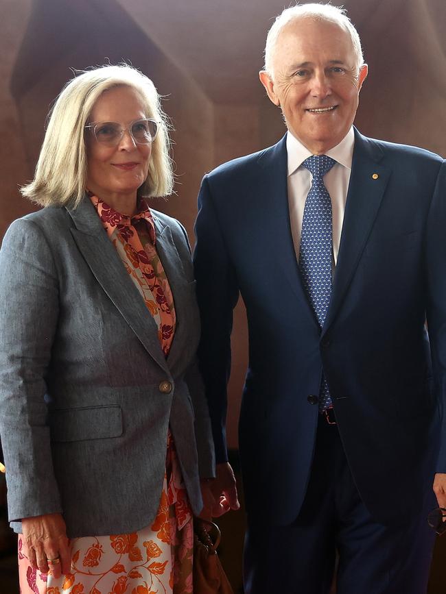 Malcolm Turnbull, former Prime Minister of Australia and his wife Lucy Hughes. Picture: Brendon Thorne/Getty Images