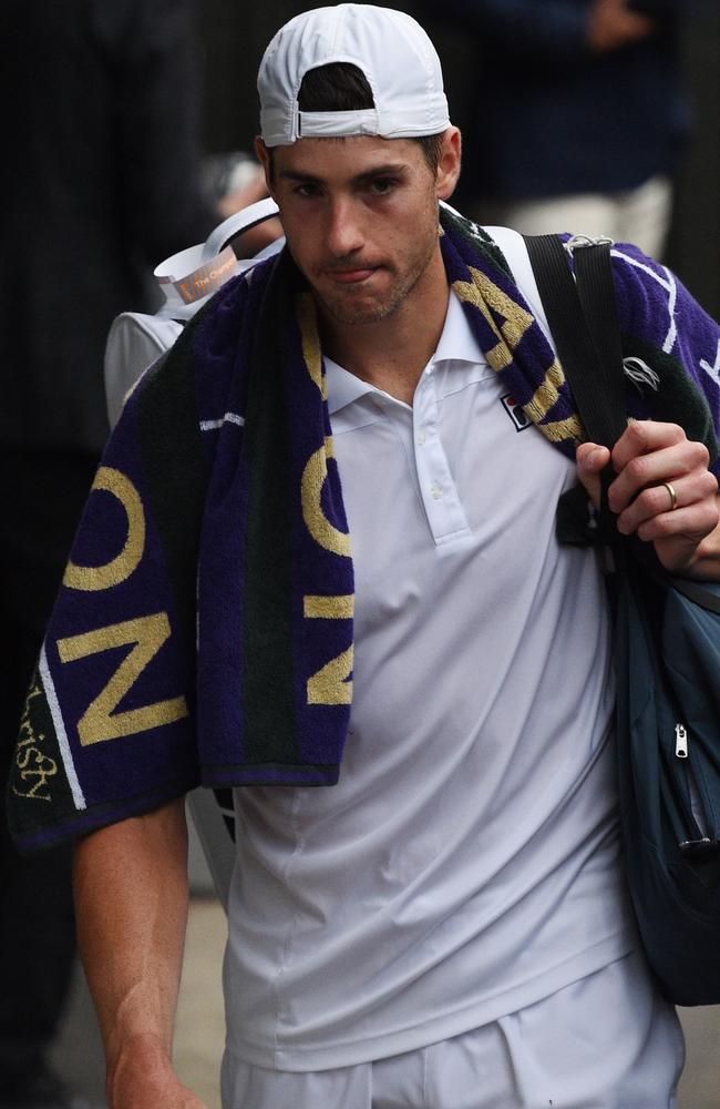 So close yet so far for John Isner. Picture: AFP.