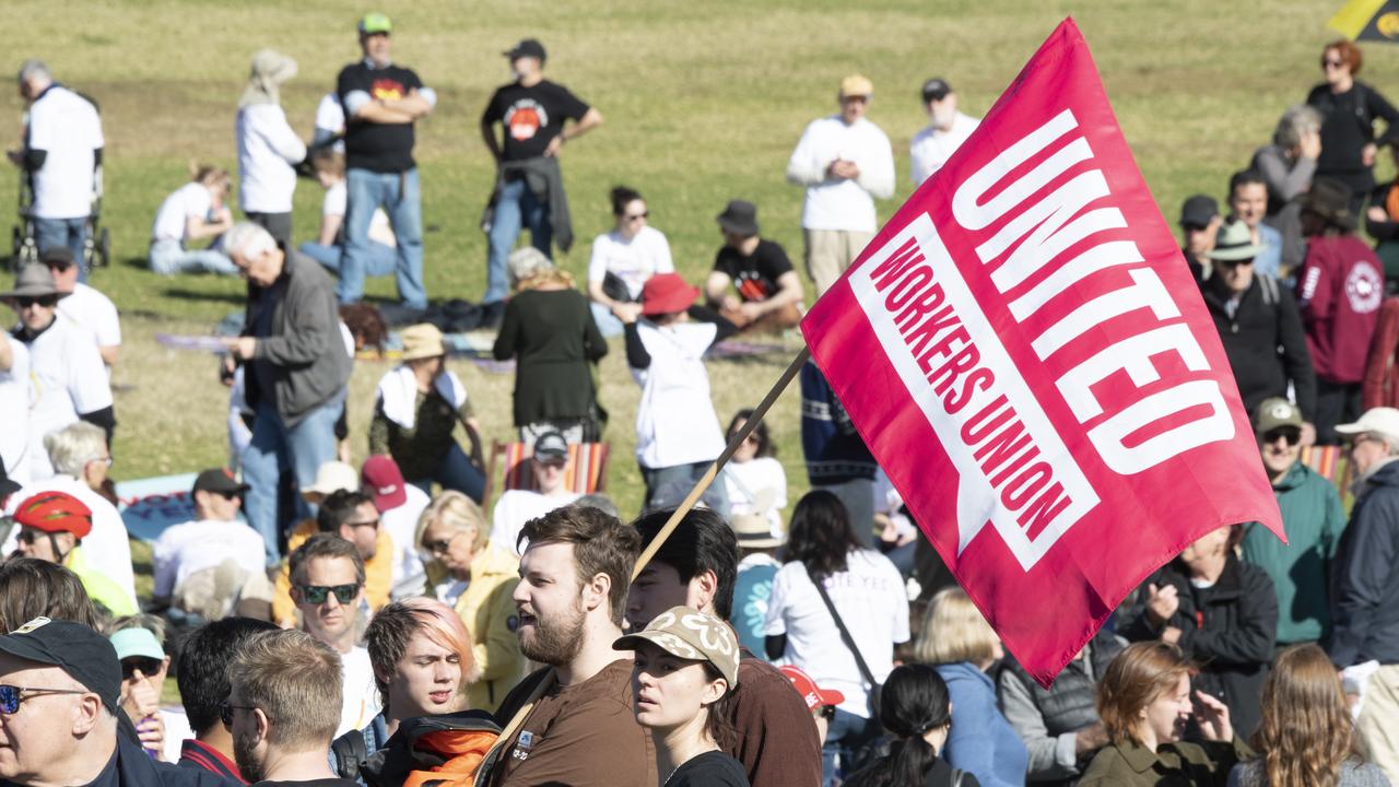 Attendees heard from speakers and Indigenous advocates ahead of the referendum. Picture: NCA NewsWire/ Monique Harmer