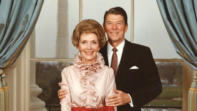 Portrait of President Ronald Reagan with first lady Nancy Reagan, taken in the White House in 1984. Picture: Getty Images