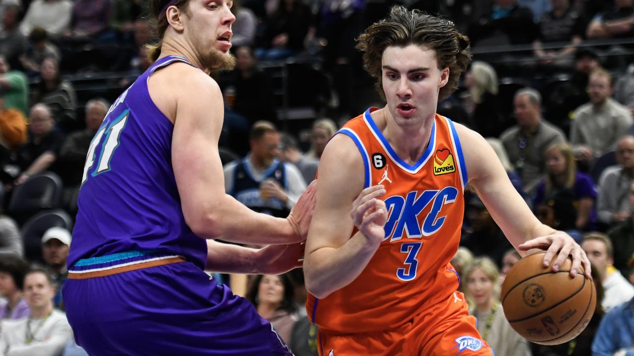 Josh Giddey #3 of the Oklahoma City Thunder (Photo by Alex Goodlett/Getty Images)