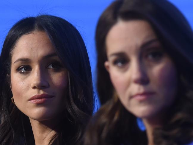 LONDON, ENGLAND - FEBRUARY 28:  Prince Harry, Meghan Markle, Catherine, Duchess of Cambridge and Prince William, Duke of Cambridge (not pictured) attend the first annual Royal Foundation Forum held at Aviva on February 28, 2018 in London, England. Under the theme 'Making a Difference Together', the event will showcase the programmes run or initiated by The Royal Foundation.  (Photo by Eddie Mulholland - WPA Pool/Getty Images)