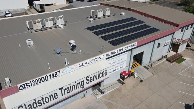 Gladstone Business Centre has gone carbon neutral with the installation of a large solar system. Picture: Rodney Stevens DJI Mavic Air 2